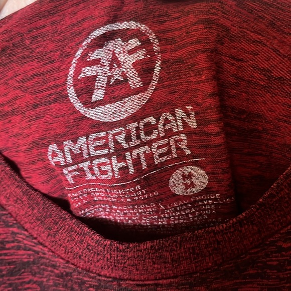 Crimson Red American Fighter T Shirt - Picture 11 of 11